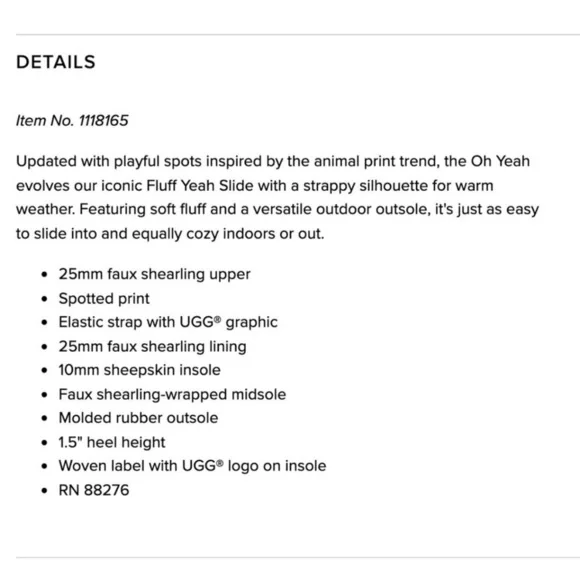 UGG Women's Oh Yeah Spots Slide Slipper Natural Deer Fawn Print New - Picture 16 of 16